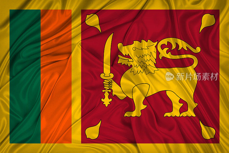 斯里兰卡国旗在风中飘扬