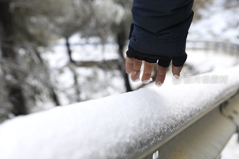 下雪天散步