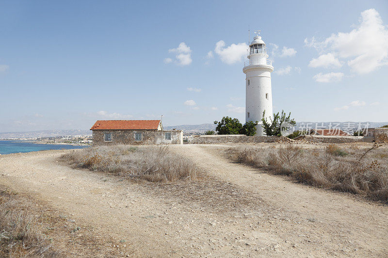 帕福斯白色灯塔在塞浦路斯考古遗址