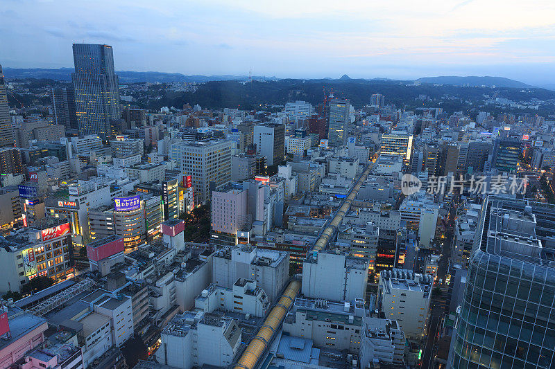 日本仙台的城市景观