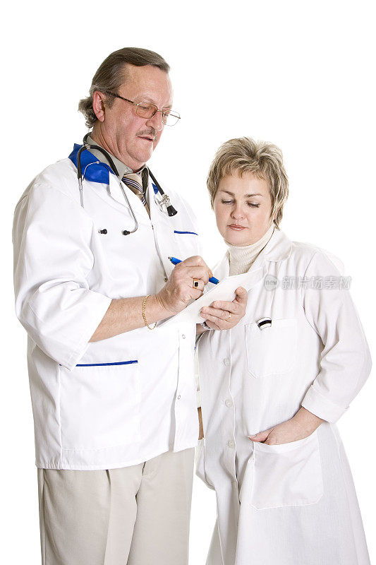 医生和护士隔离白色