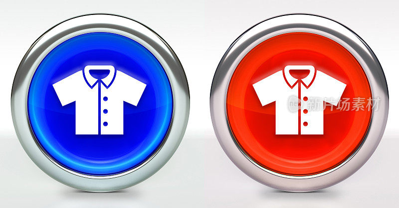 羽绒衬衫图标上的按钮与金属边缘羽绒衬衫图标上的按钮与金属边缘