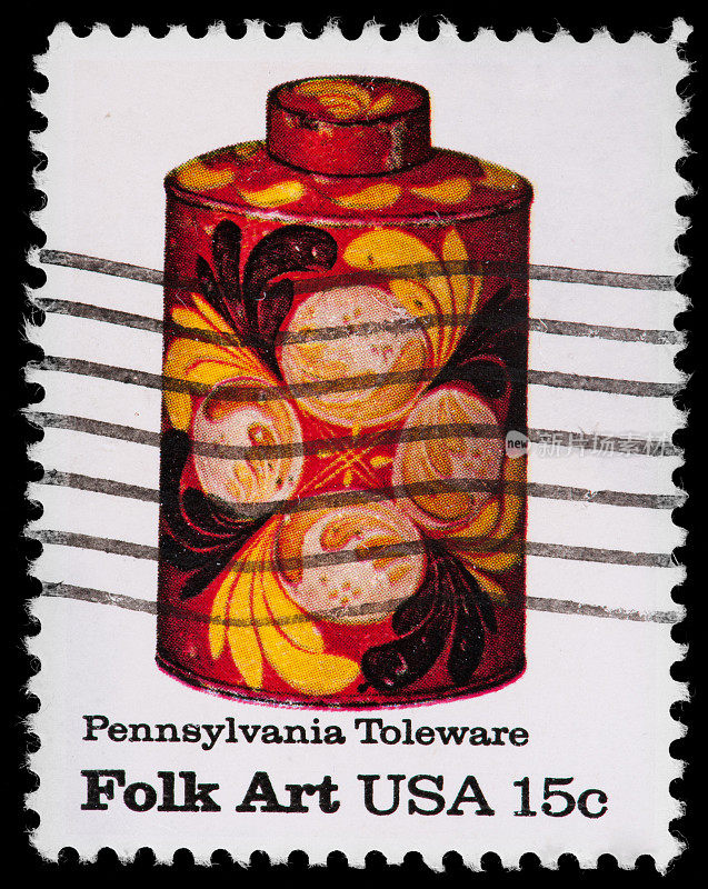 美国民间艺术邮票纪念宾夕法尼亚州荷兰人Toleware