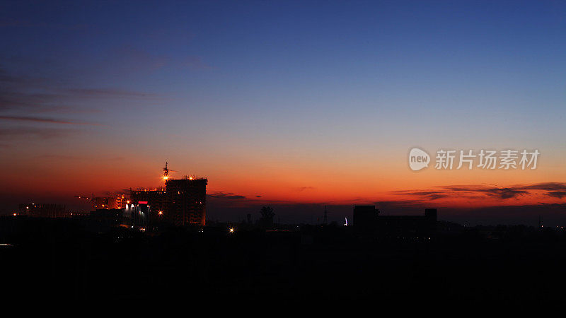 夜间建筑工地