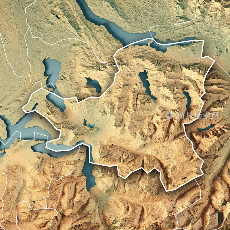施维茨广州瑞士3D渲染地形图边界