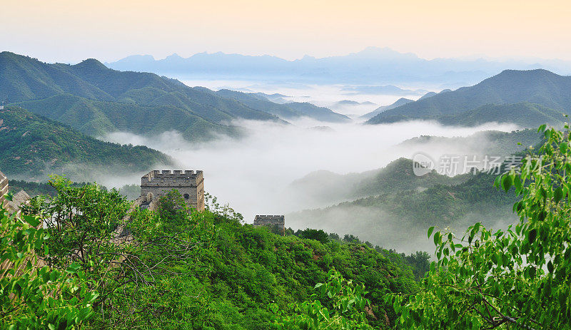 中国平流层雾中的长城