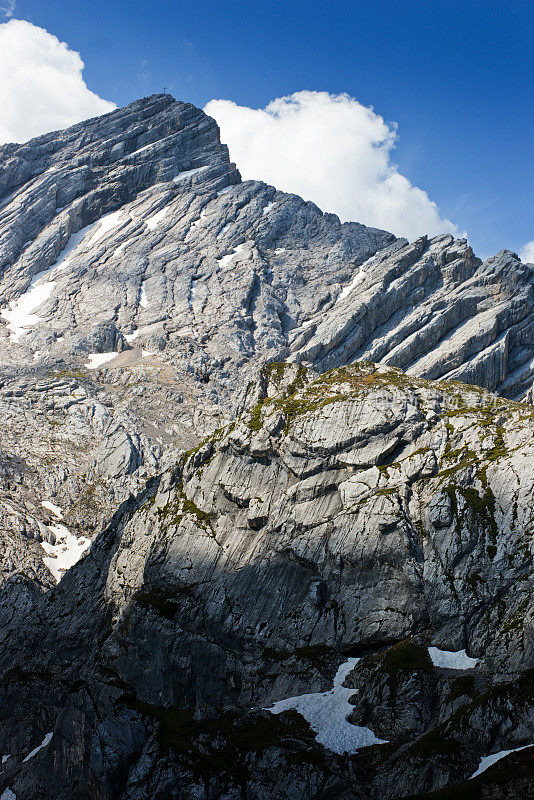 巴伐利亚阿尔卑斯山脉Wetterstein山脉的Alpspitze峰