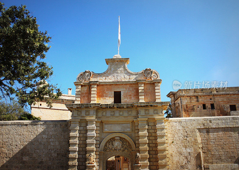 马耳他姆迪纳的大门。姆迪纳是马耳他的古都