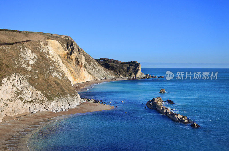 英国多塞特郡的海岸线