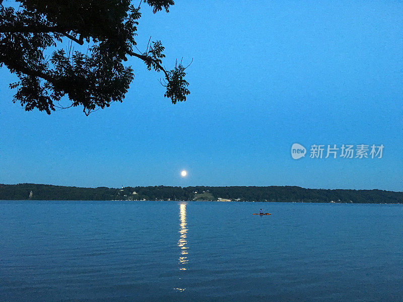 德国施塔恩贝格湖上的月食
