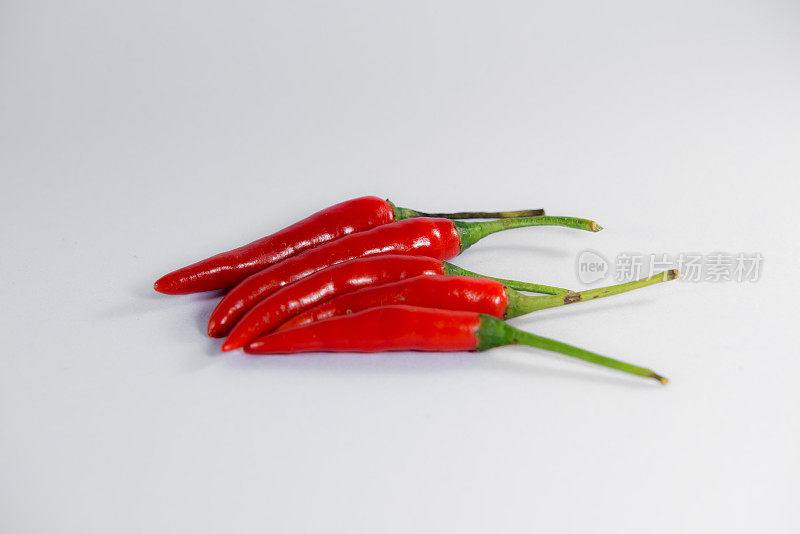 将一组红辣椒孤立在白色背景上作为包装设计元素