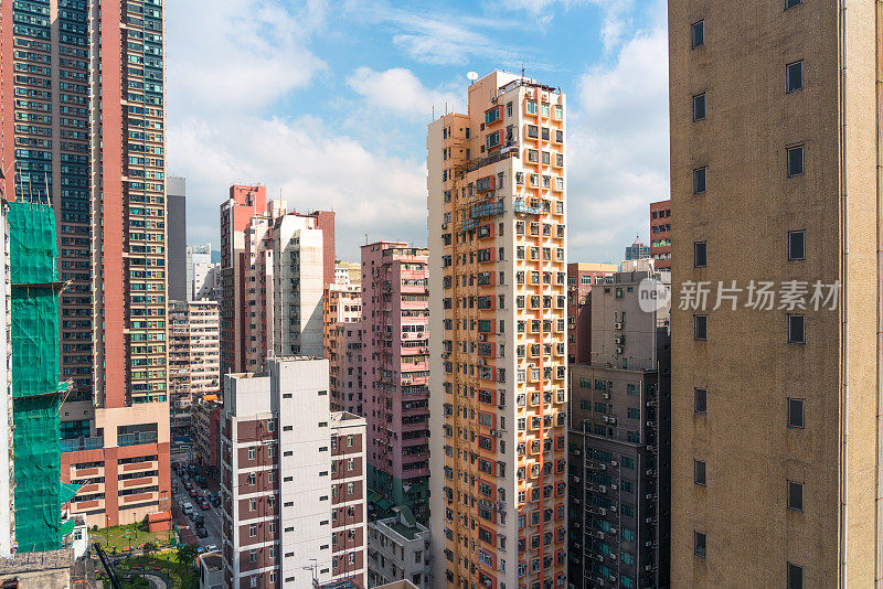 中国香港拥挤的公寓楼