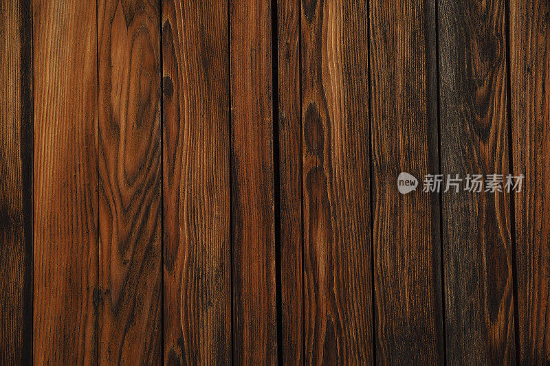 木材纹理的背景。质朴的松木野餐桌。系松木。