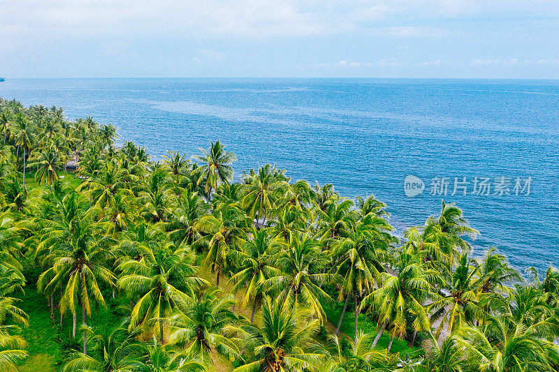 巴厘岛-从上面看海滩。直无人机拍摄的