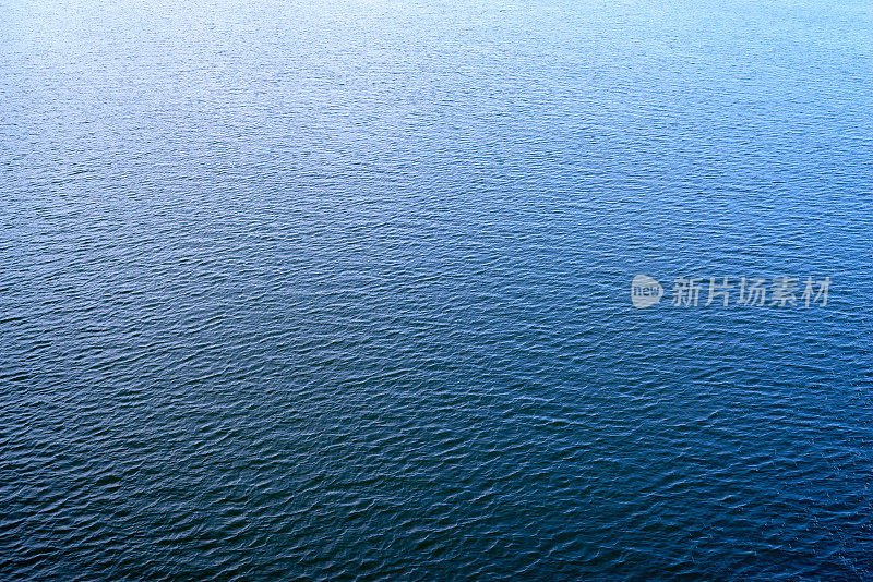 蓝色平静的水波纹水面背景