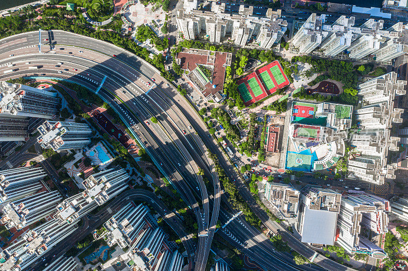 香港市区的驾车景观