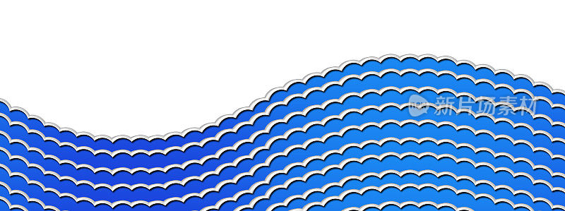 抽象背景的波形与重叠的蓝色圆圈
