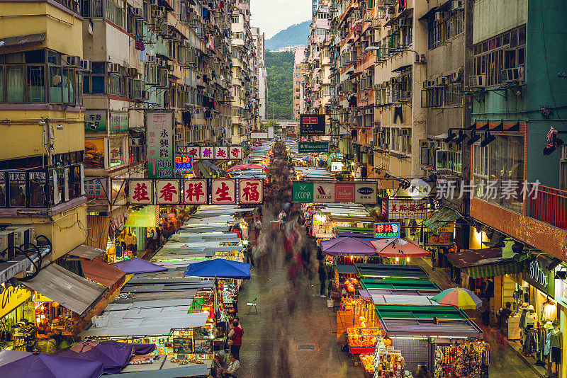 中国香港九龙旺角烧烤坊花园街街市