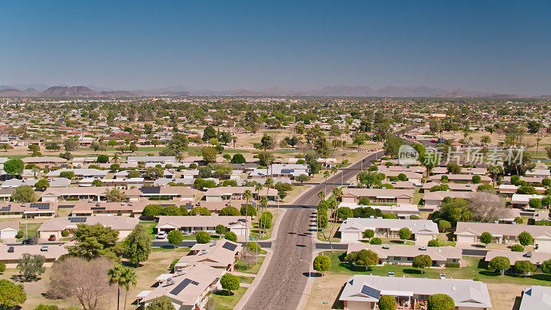 亚利桑那州太阳城的鸟瞰图