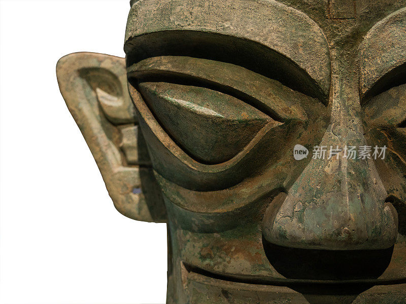 中国古代白底三星堆青铜面具