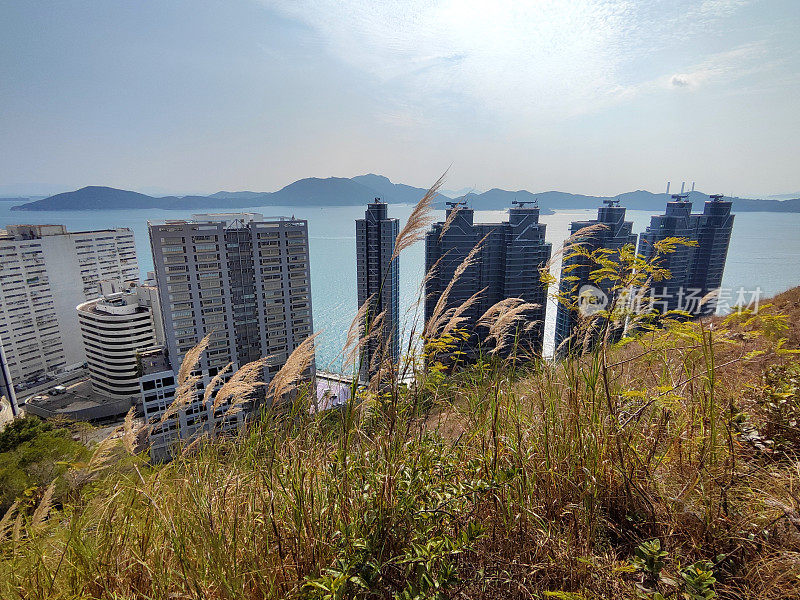 香港鸭洲庄士敦小山的海景