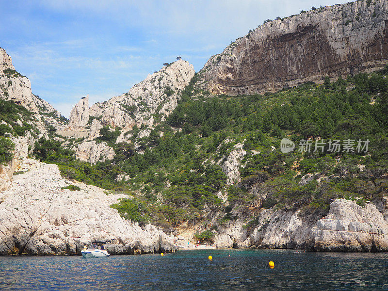 法国南部马赛和卡西斯之间的法国Calenques风景。