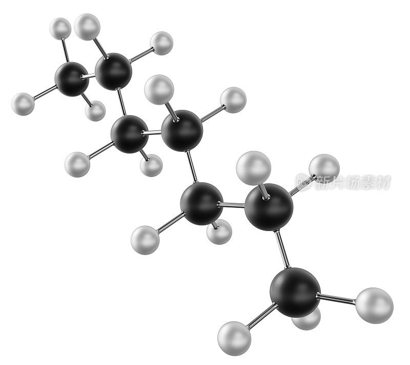 庚烷分子C7H16