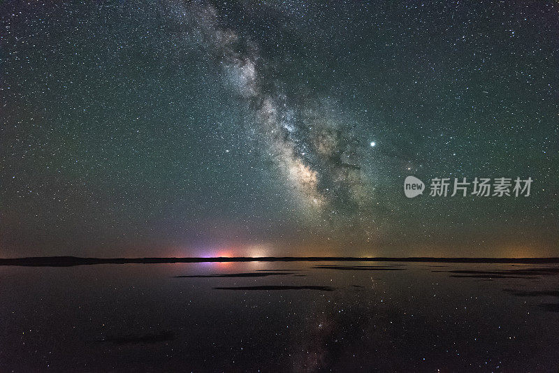 中国内蒙古草原上的银河