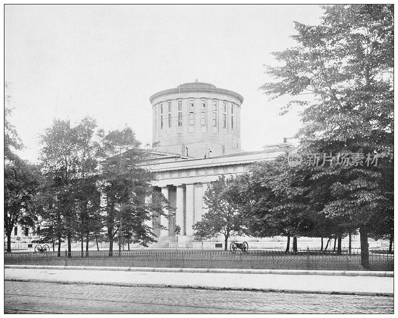 古董照片:俄亥俄州国会大厦，哥伦布