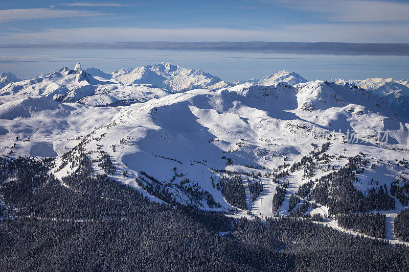 冬天的惠斯勒黑梳滑雪场。