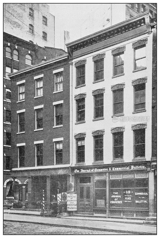 古董黑白照片的纽约:商业杂志和商业公报