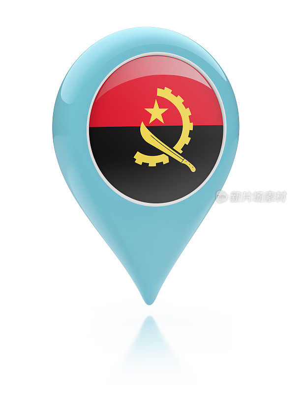 3D地图指针-安哥拉国旗