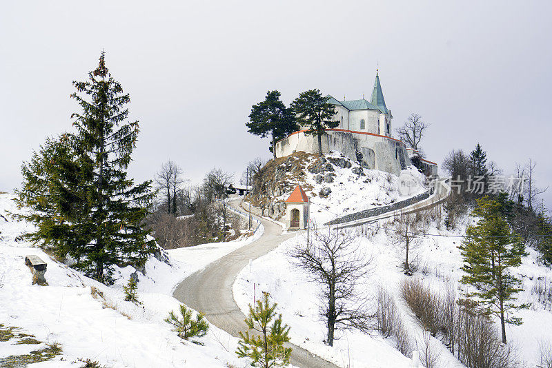 来自斯洛文尼亚扎萨维耶的圣山的上帝之母教堂