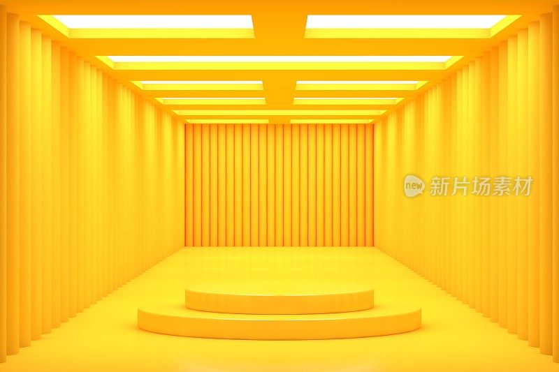 3D黄色空展厅