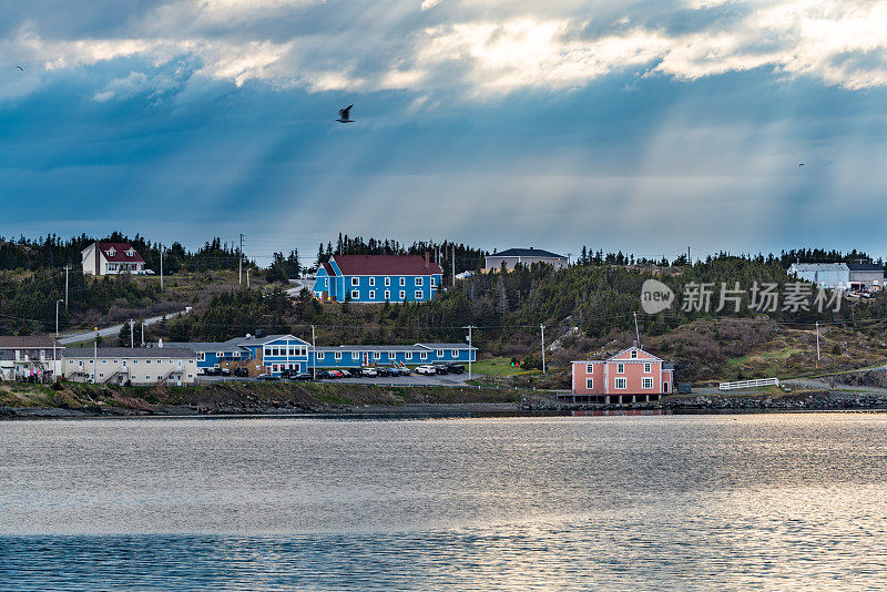 早晨的村庄，加拿大的Twillingate