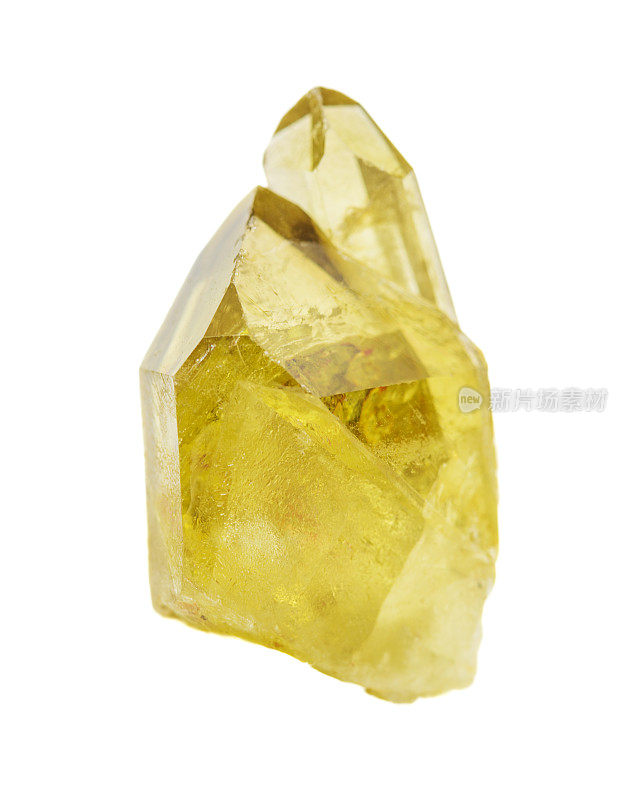 白底上的黄水晶晶体