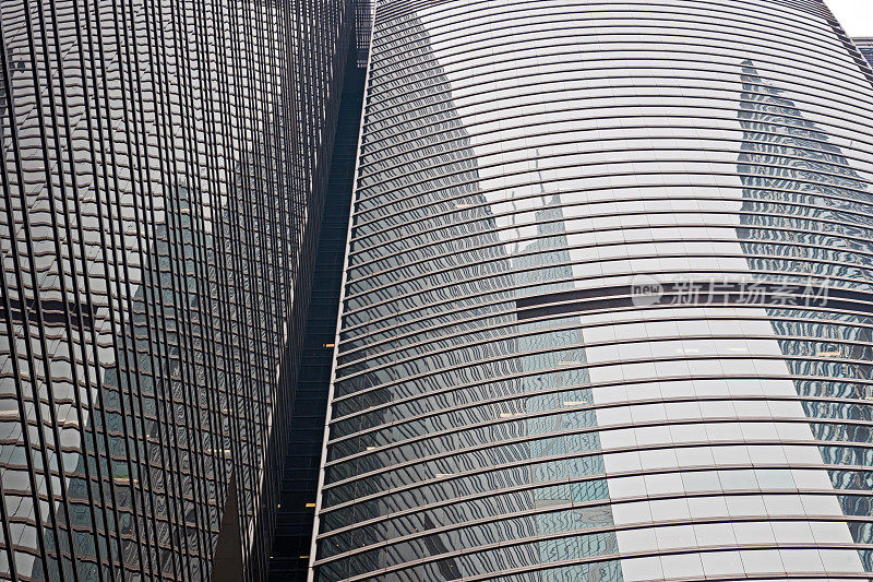 中国香港摩天大楼的正面