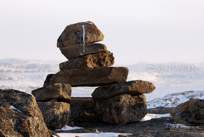 Inukshuk,巴芬岛。