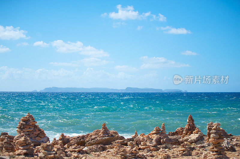 马略卡岛的岩石海岸