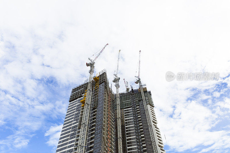 用塔吊建造摩天大楼，澳大利亚，复制空间