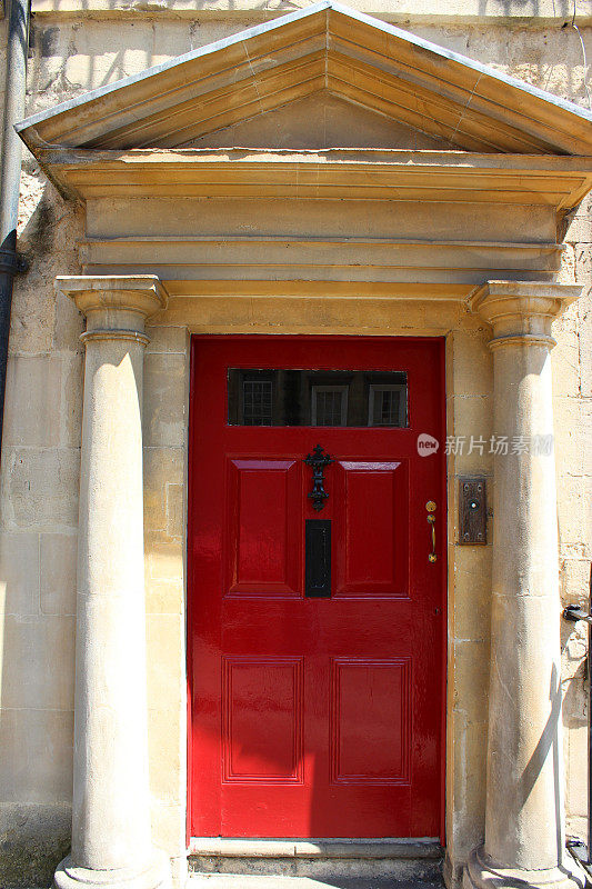 乔治王朝的红色大门，巴斯石