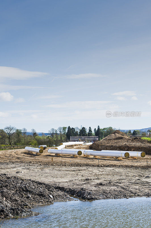苏格兰西南部农村正在建设的天然气管道