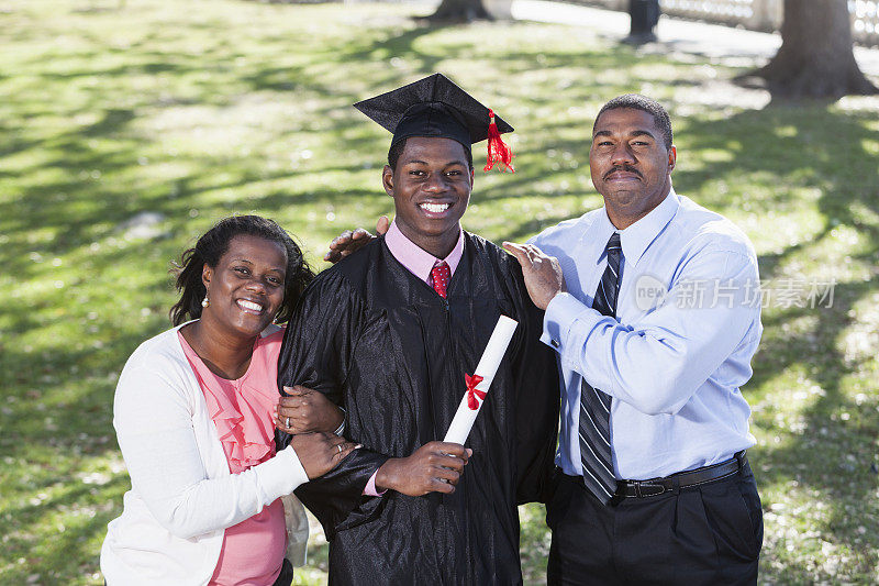 非裔美国毕业生，父母都很自豪
