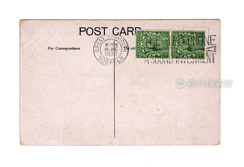 古老的英国明信片-乔治五世，1933年