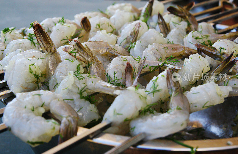 生黑虎虾串