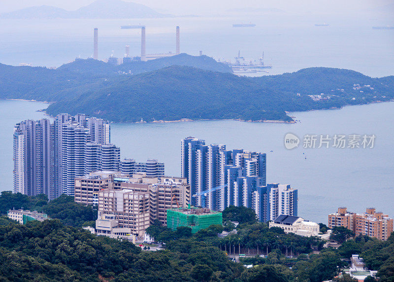 鸟瞰图的香港城市景观