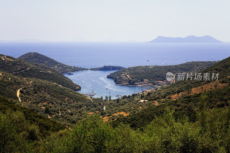 希沃塔鸟瞰图在Lefkada，爱奥尼亚群岛，希腊