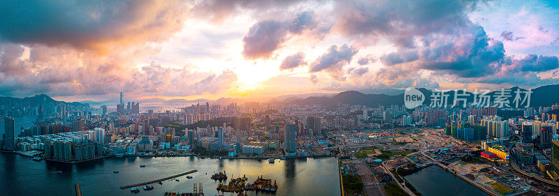 鸟瞰图香港城市景观