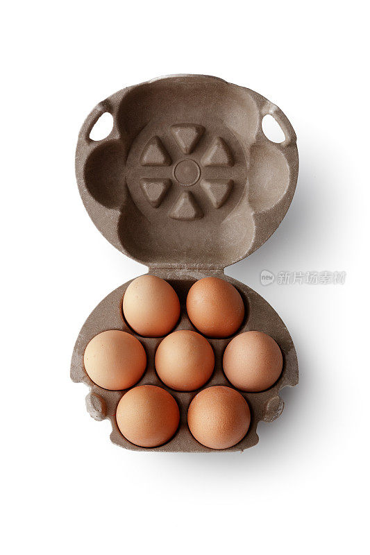 鸡蛋:鸡蛋箱孤立在白色背景上