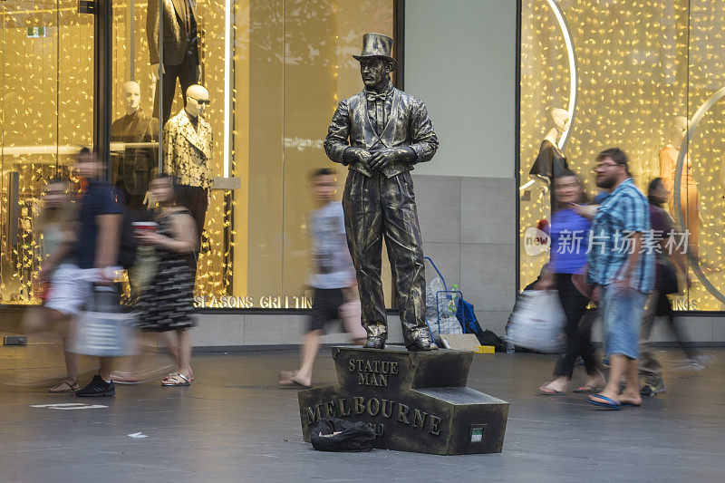 博克街购物中心-雕像人墨尔本